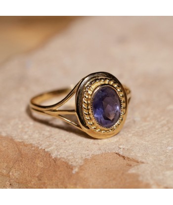 Bague vintage pierre bleue sertie clos online