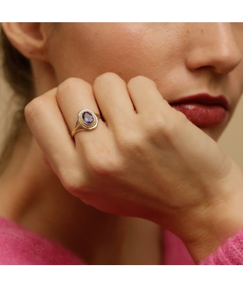 Bague vintage pierre bleue sertie clos online