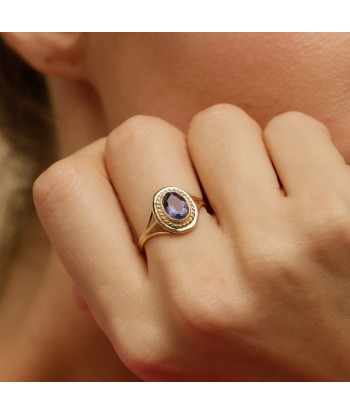 Bague vintage pierre bleue sertie clos online