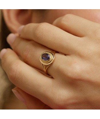 Bague vintage pierre bleue sertie clos online