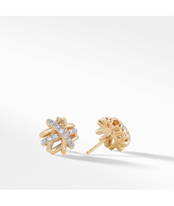 David Yurman Crossover Earrings with Diamonds in 18K Gold, 11mm Jusqu'à 80% De Réduction