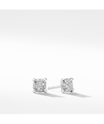 David Yurman Chatelaine 5MM Stud Earrings with Diamonds in 18K White Gold Les magasins à Paris