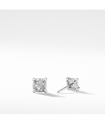 David Yurman Chatelaine 5MM Stud Earrings with Diamonds in 18K White Gold Les magasins à Paris