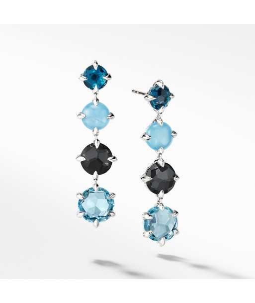 David Yurman Chatelaine Drop Earrings with Blue Topaz Pour