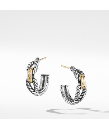 David Yurman Cable Loop Hoop Earrings with 18K Gold pas cheres