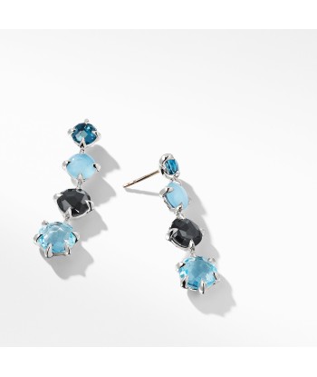 David Yurman Chatelaine Drop Earrings with Blue Topaz Pour