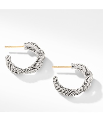 David Yurman Cable Loop Hoop Earrings with Diamonds basket pas cher