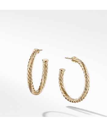 David Yurman Cable Spira Hoop Earrings in 18K Yellow Gold le concept de la Pate a emporter 