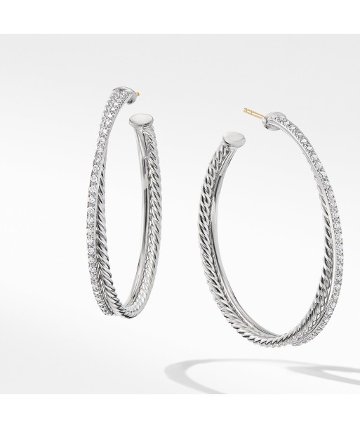 David Yurman Crossover XL Hoop Earrings with Diamonds Les magasins à Paris et en Île-de-France