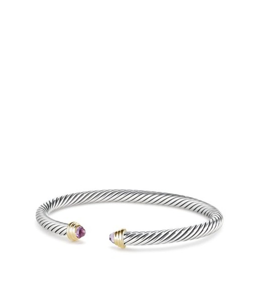 David Yurman Cable Collectibles Kids Birthstone Bracelet with Amethyst and 14K Gold, 4mm basket pas cher