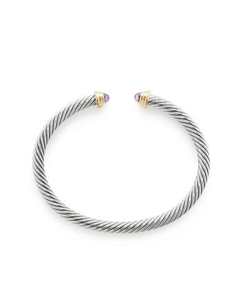 David Yurman Cable Collectibles Kids Birthstone Bracelet with Amethyst and 14K Gold, 4mm basket pas cher