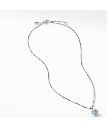 David Yurman Albion Kids Necklace with Blue Topaz and Diamonds, 4mm le des métaux précieux