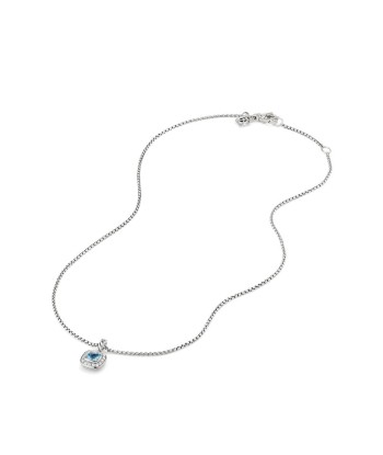 David Yurman Albion Kids Necklace with Blue Topaz and Diamonds, 4mm le des métaux précieux