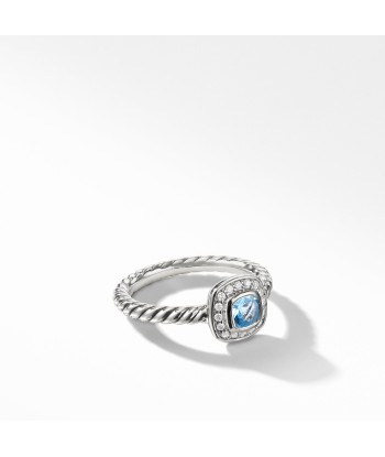 David Yurman Albion Kids Ring with Blue Topaz and Diamonds, 4mm shop