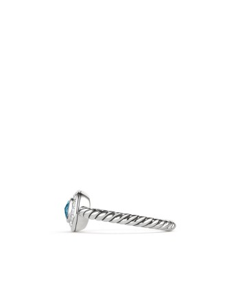 David Yurman Albion Kids Ring with Blue Topaz and Diamonds, 4mm shop