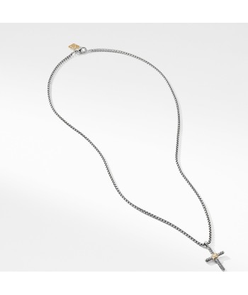 David Yurman Cable X Cross Necklace with 14K Gold Paris Déstockage Promo