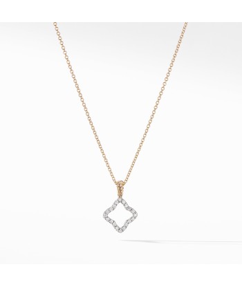 David Yurman Cable Collectibles Quatrefoil Pendant with Diamonds in Gold on Chain 2024