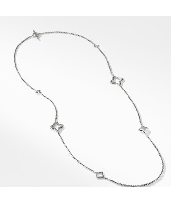 David Yurman Silver Quatrefoil Chain Necklace Comparez et commandez 