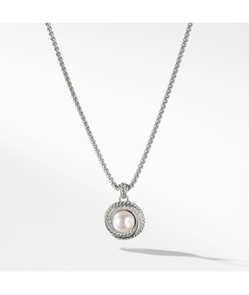 David Yurman Crossover Pearl Pendant Necklace with Diamonds le des métaux précieux