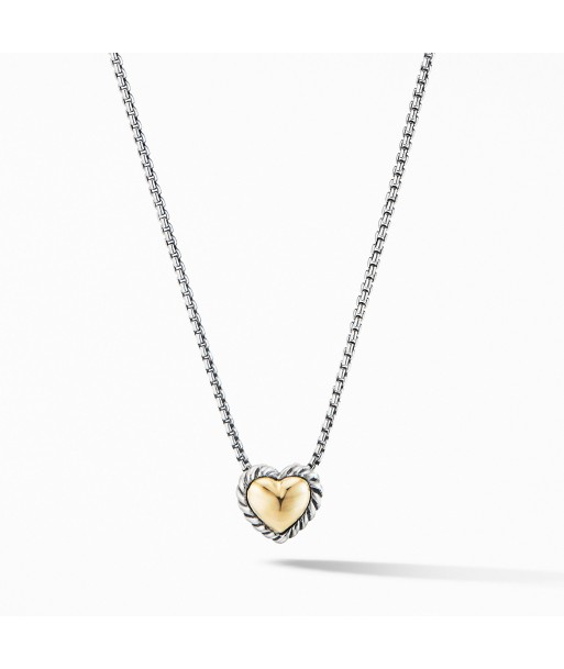 David Yurman Cable Cookie Classic Heart Necklace with 18K Yellow Gold à prix réduit toute l'année