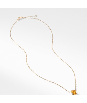 David Yurman Chatelaine Necklace 7MM with Citrine and Diamonds in 18k Gold pas cher