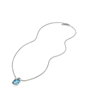 David Yurman Chatelaine Pendant Necklace with Blue Topaz and Diamonds 11mm Découvrez la collection