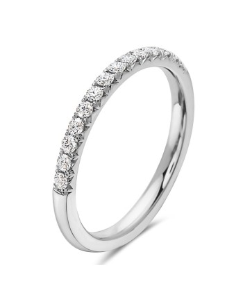 14k Gold Ladies Cut Down Wedding Band with Diamonds Half Way Around -DR01108 la colonne vertébrale