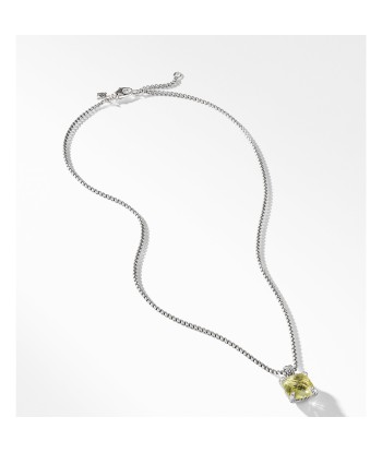 David Yurman Chatelaine Pendant Necklace with Lemon Citrine and Diamonds 11MM pas chere