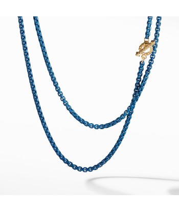 DY Bel Aire Chain Necklace in Navy with 14K Gold Accents Livraison rapide