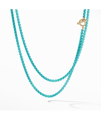 DY Bel Aire Chain Necklace in Turquoise with 14K Gold Accents pas cher chine