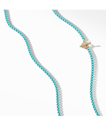 DY Bel Aire Chain Necklace in Turquoise with 14K Gold Accents pas cher chine