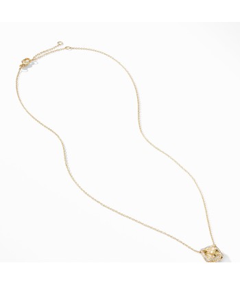 David Yurman Chatelaine Pave Bezel Pendant Necklace in 18K Yellow Gold with Champagne Citrine Pour