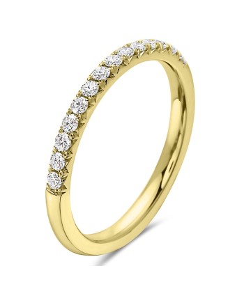 14k Gold Ladies Cut Down Wedding Band with Diamonds Half Way Around -DR01108 la colonne vertébrale