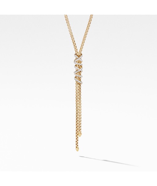 David Yurman Helena Y Necklace in 18K Yellow Gold with Diamonds en stock