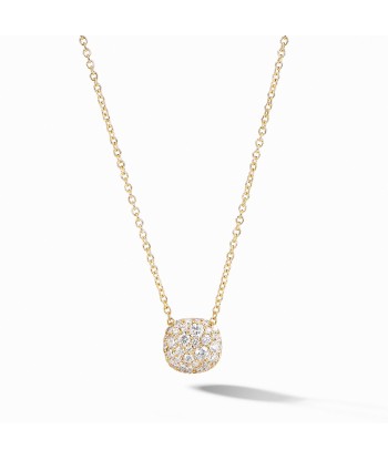 David Yurman Cushion Pendant Necklace in 18K Yellow Gold with Pave Diamonds basket pas cher