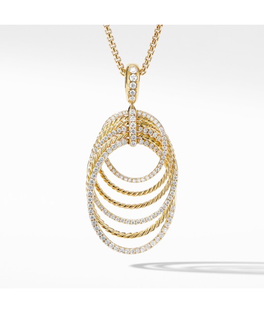 DY Origami Pendant Necklace in 18K Yellow Gold with Diamonds destockage