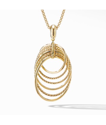 DY Origami Pendant Necklace in 18K Yellow Gold with Diamonds destockage