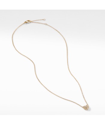 David Yurman Heart Pendant Necklace in 18K Yellow Gold with Pave Diamonds les ligaments