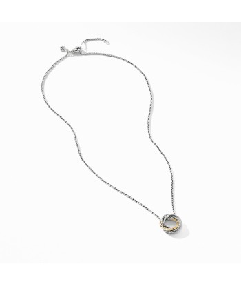 David Yurman Crossover Mini Pendant Necklace with 18K Yellow Gold brillant des détails fins