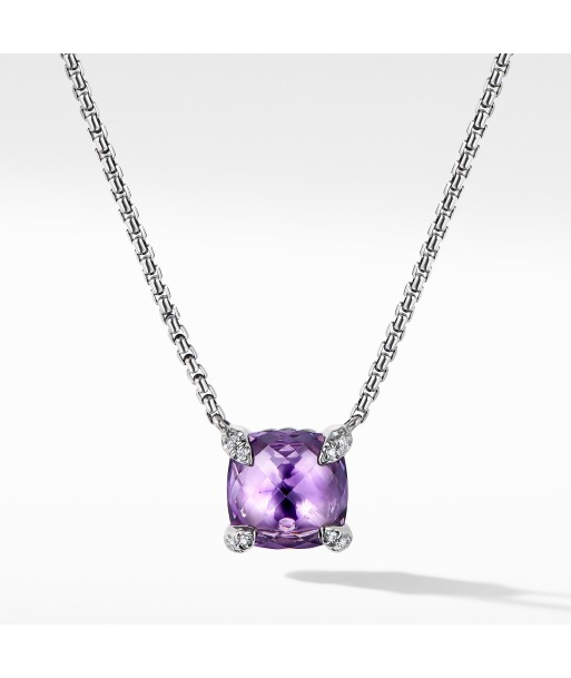 David Yurman Chatelaine Pendant Necklace with Amethyst and Diamonds 8mm commande en ligne