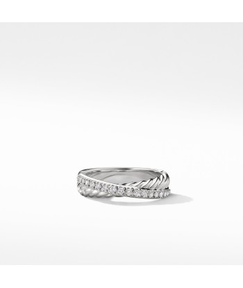 David Yurman Crossover Ring with Diamonds 5MM Paris Déstockage Promo