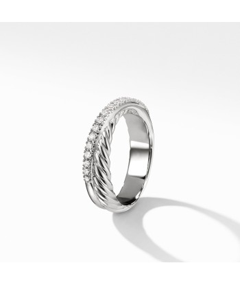 David Yurman Crossover Ring with Diamonds 5MM Paris Déstockage Promo