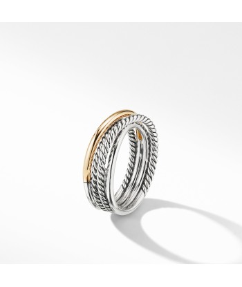 David Yurman Crossover Narrow Ring with 18K Yellow Gold 7MM français