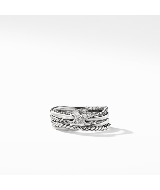 David Yurman Crossover X Ring with Diamonds 6MM la livraison gratuite