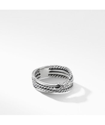 David Yurman Crossover X Ring with Diamonds 6MM la livraison gratuite