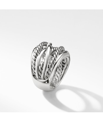 David Yurman Crossover Wide Silver Ring pas cheres