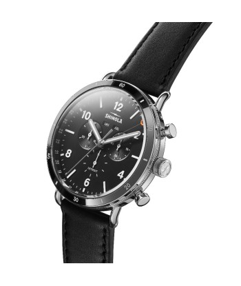 Shinola 45MM Canfield Sport Black Matte Dial Leather Watch S0120089889 À commander