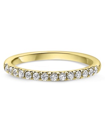 14k Gold Ladies Cut Down Wedding Band with Diamonds Half Way Around -DR01108 la colonne vertébrale