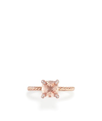 David Yurman Chatelaine Ring with Morganite and Diamonds in 18K Rose Gold 10mm le des métaux précieux