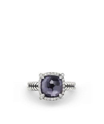 David Yurman Chatelaine Ring  Pave Diamond Bezel with Black Orchard and Diamonds, 9mm hantent personnes